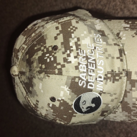 Sabre Defence Industries Embroidered Logo Camo Snap-on Hat Cap - Picture 2 of 9